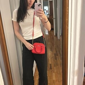 Used Kate spade micro satchel crossbody bag! Bright red!